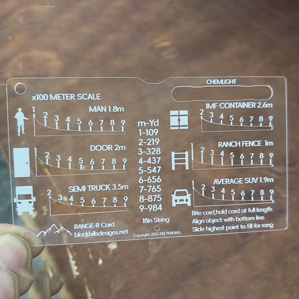 Hunting Outdoors Card - Акриловый прочный дальномер, охотничья линейка, уличная